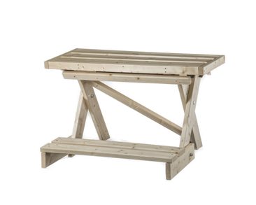Klappbare Holz-Sitzbank für die Zeltsauna