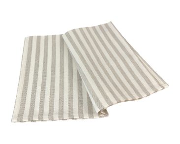 Pisla Sitzunterlage für die Sauna - Weiß-beige gestreift - Freisteller