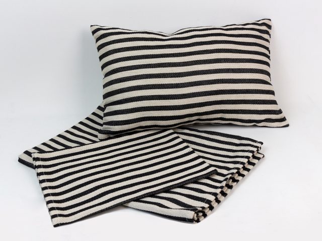 Pisla Saunatextilien schwarz-beige