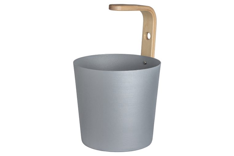 Finnischer Design Saunaeimer EARTH grau aus Aluminium mit Birkensperrholzgriff 6,5 l Freisteller 70407080 Finnischer Design Saunaeimer EARTH grau aus Aluminium mit Birkensperrholzgriff 6,5 l Freisteller 70407080