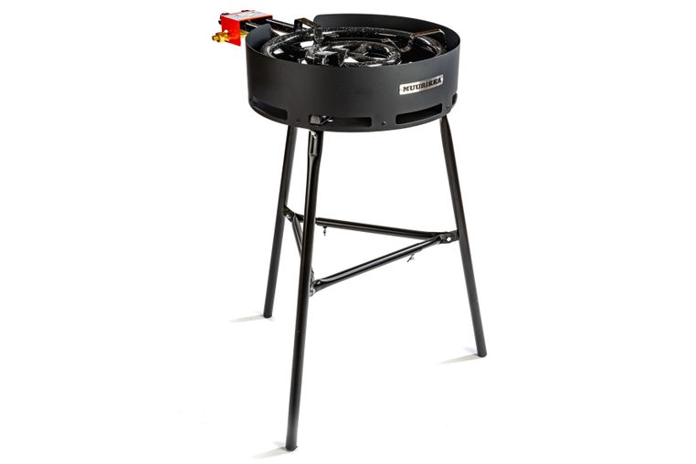 Muurikka D-400 Gasbrenner mit Standbeinen und Windschutz 2-Brennringe Studioaufnahme Muurikka D-400 Gasbrenner mit Standbeinen und Windschutz 2-Brennringe Studioaufnahme