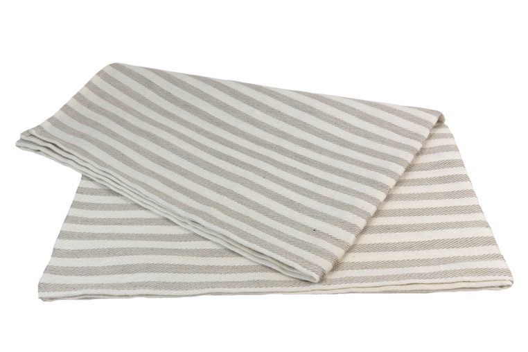 Pisla Sitzbankauflage für die Sauna - weiß-beige gestreift - Freisteller