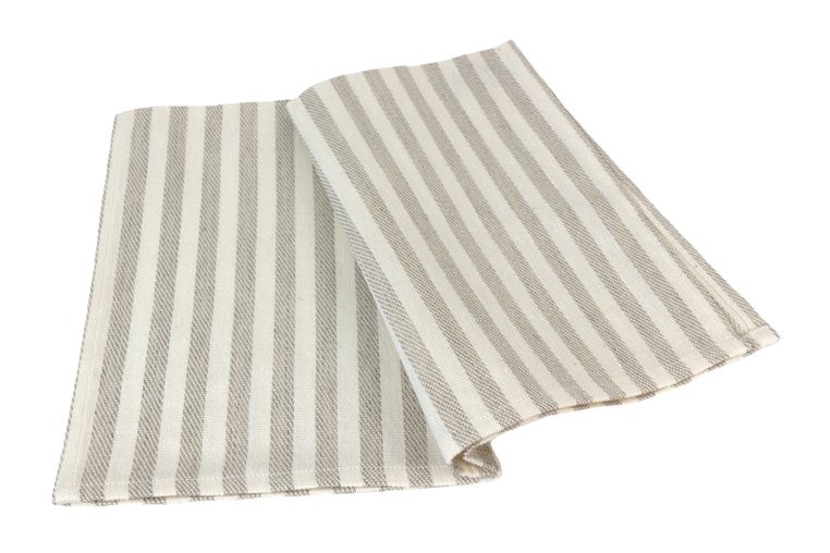 Pisla Sitzunterlage für die Sauna - Weiß-beige gestreift - Freisteller